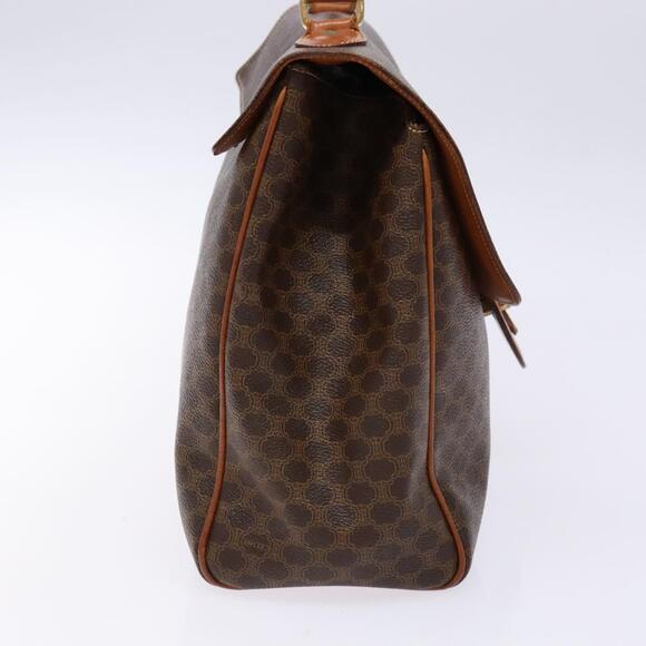 CELINE Macadam Canvas Hand Bag Pvc Leather Brown Gold - Picture 4 of 13